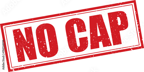 Red No Cap Rubber Stamp Sign Mark Word Text Written in Grunge Vector in Double Sharp Border in Transparent Background, Svg, Png
