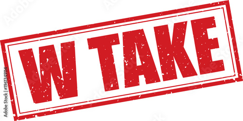 Red W Take Rubber Stamp Sign Mark Word Text Written in Double Sharp Vector in Grunge Border in Transparent Background, Svg, Png