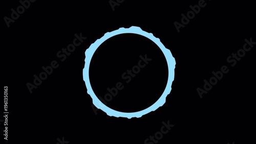 Futuristic Glowing Circle HUD Animation on Dark Background, Abstract Digital Ring Interface, Sci Fi UI Element, Minimal Tech Overlay Loop for Video VFX Motion Graphics