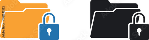 Two folders with padlock icons representing secure and restricted access