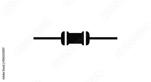 Simple black spool with connecting rods a distinct silhouette