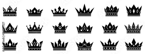 Collection of 15 unique crown silhouettes