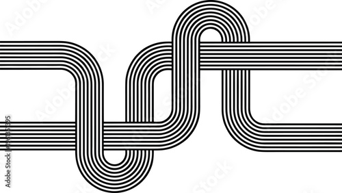 Intricate geometric loops forming a continuous chain pattern