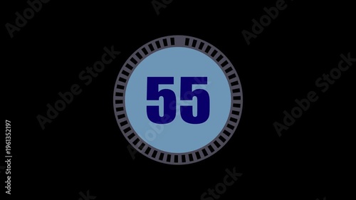 Futuristic HUD Countdown Timer, Digital Circular Interface Clock, Tech UI Timer Animation, Modern Motion Graphics