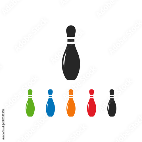 bowling pin icons set in different colors
Vector set icon in different colors on a white background