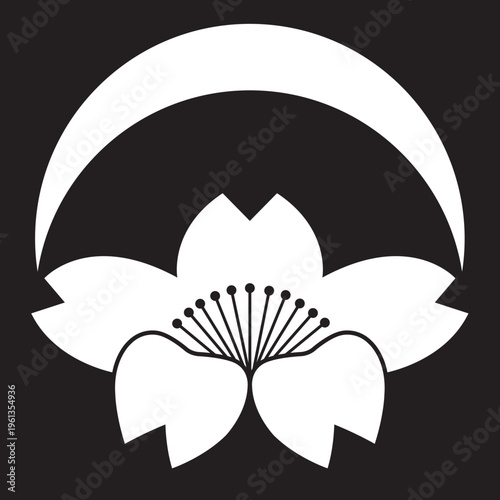 日本の伝統的な家紋「桜紋」のイラストベクターデータ