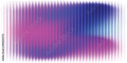 Corrugated, fluted glass vector texture. Ribbed plastic gradient background