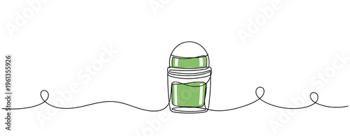 Deodorant stick with cap removed on plain surface illustration. no editable strokes