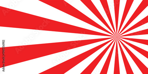red Sunburst for the background. flag of japanese. The rising sun. vector.
