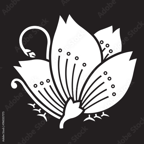 日本の伝統的な家紋「桜紋」のイラストベクターデータ