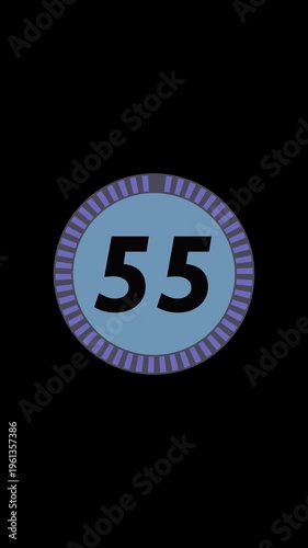 60 Second Countdown Timer Animation, Digital Clock Countdown, 1 Minute Timer, Clean Motion Graphics 4K