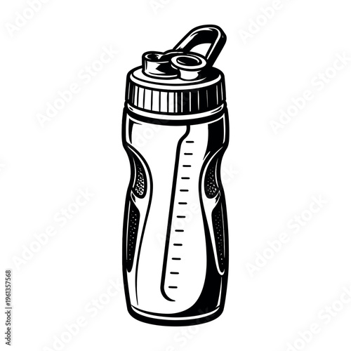 Sports water bottle illustration representing active lifestyle, workout, and fitness hydration, isolated on a white background