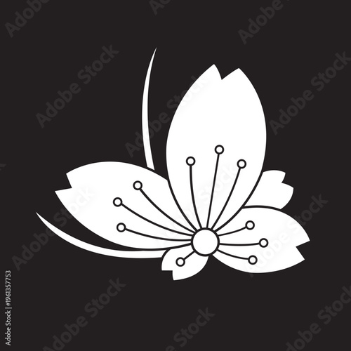 日本の伝統的な家紋「桜紋」のイラストベクターデータ