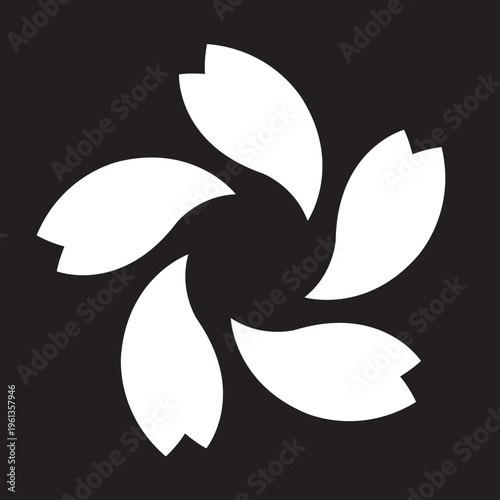 日本の伝統的な家紋「桜紋」のイラストベクターデータ