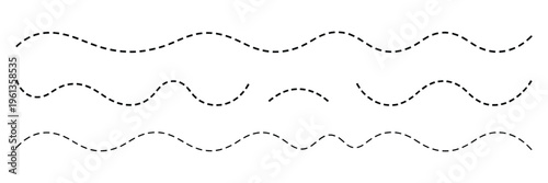 Hand drawn curve dotted line, spiral dotted line hand drawn, dotted lines path on white background, featuring sketch-style paths, decorative line elements