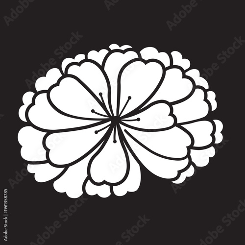 日本の伝統的な家紋「桜紋」のイラストベクターデータ