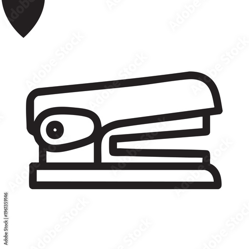 An illustration of a staple remover on a clear background in outline style
