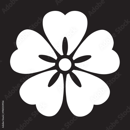 日本の伝統的な家紋「桜紋」のイラストベクターデータ