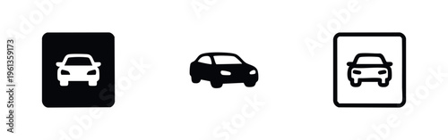 Car and Automobile Icons Set - Transportation and Vehicle Symbols