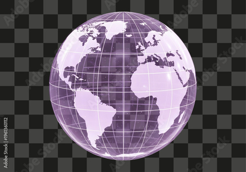 Three dimensional rendered world globe graphic element perfect for global business concepts