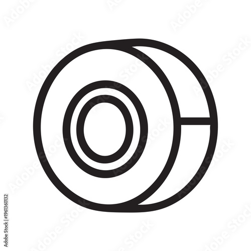 An illustration depicts a roll of tape on a plain background.