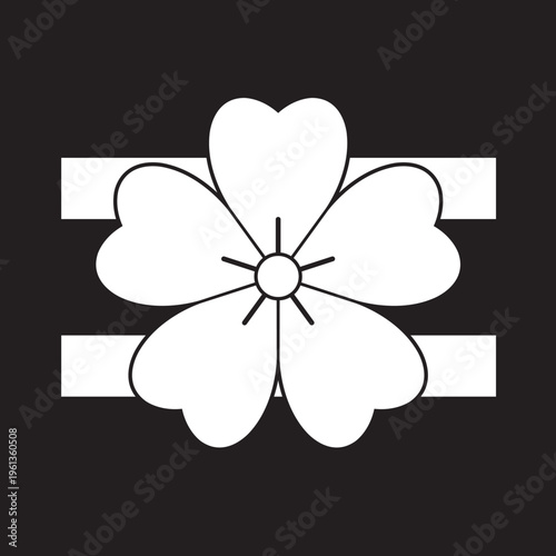 日本の伝統的な家紋「桜紋」のイラストベクターデータ