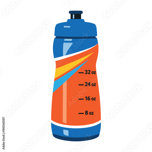Sports bottle featuring measurement markings, an ideal container for hydration and energy drinks during physical activity and exercise