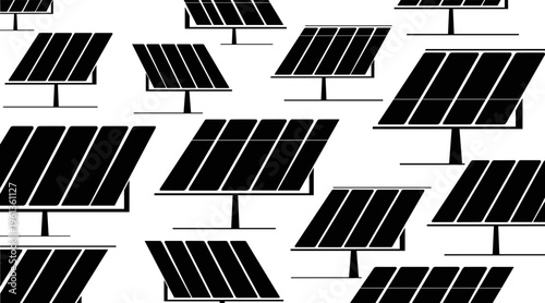 Solar panel icons arranged in repeating grid on white background, no seamless