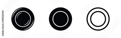Plate icons set. Empty dishware for dining and serving food symbols.