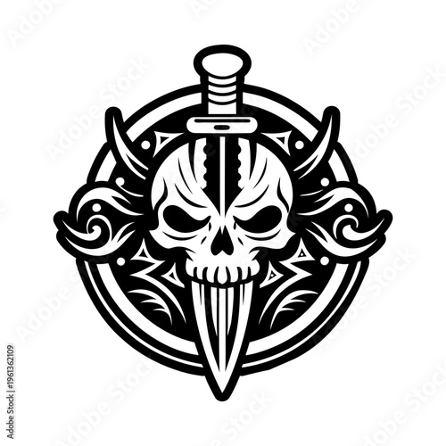 Cursed dagger icon in glyph style