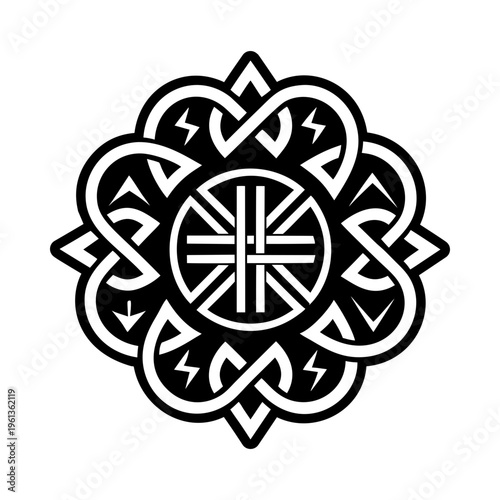 A solid style icon of divination rune symbol