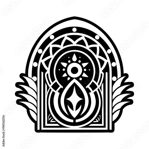 A solid style icon of ethereal portal symbol