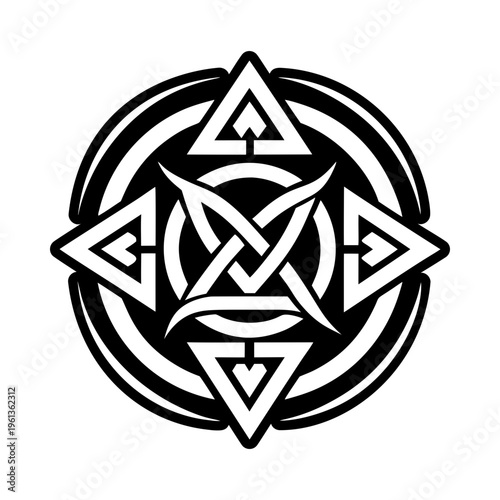 Duality tattoo icon in solid style