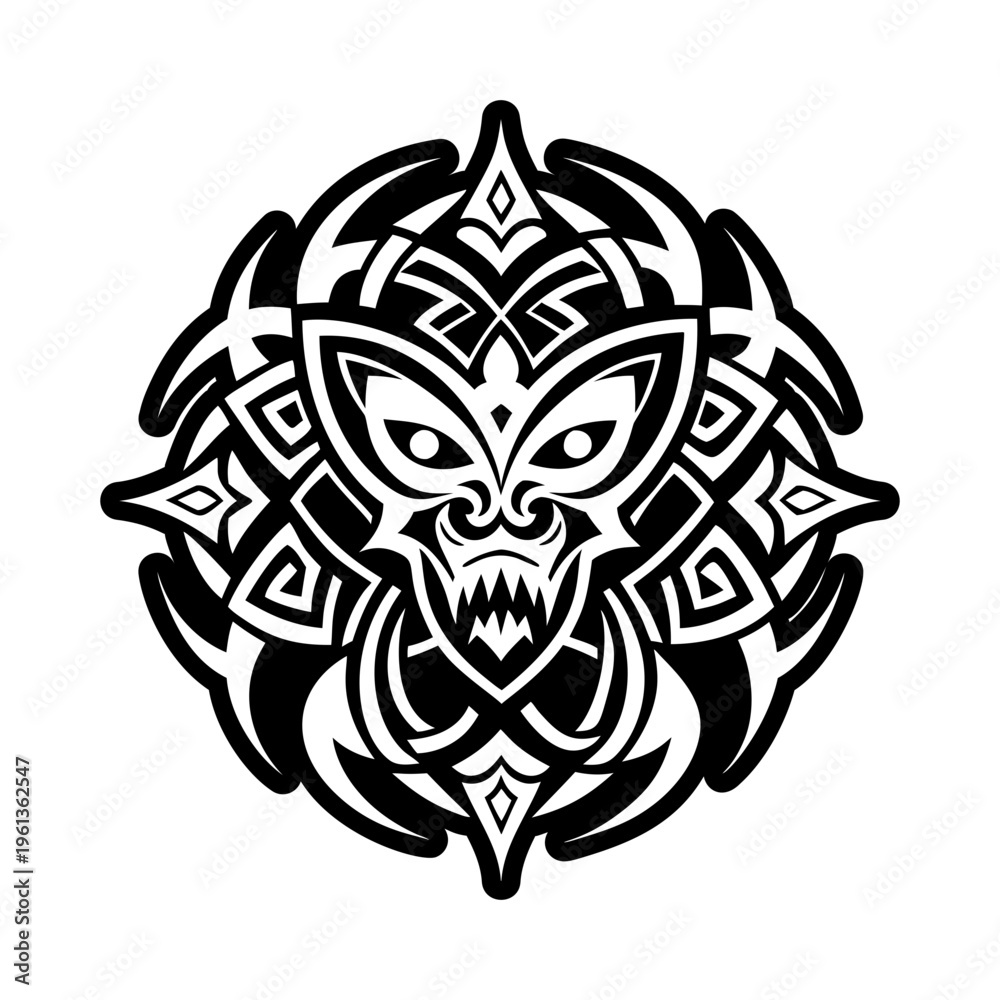 Fototapeta premium Evil tattoo icon in filled style