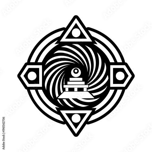Teleportation tattoo icon in filled style