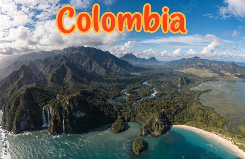 Colombia mountains andes jungles rainforests rivers waterfalls lakes valleys plateaus savannas wetlands beaches wildlife biodiversity tropical landscapes greenery nature scenic highlands cliffs
