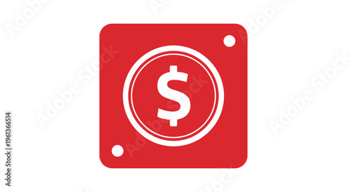 Red Dollar Sign Currency Symbol.