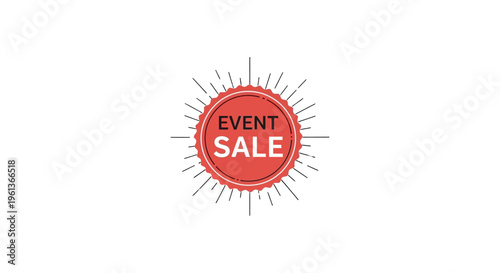 Red Event Sale Discount Sign Icon.