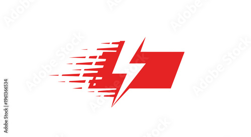 Red Lightning Bolt Speed Symbol.