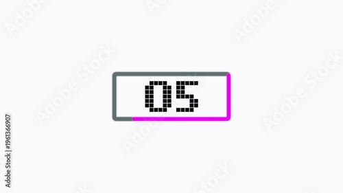 Digital Countdown Timer 10 Seconds Cinematic White Background