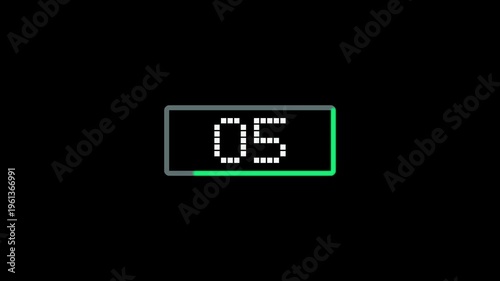 Modern Digital Countdown Timer LED Display 10 Seconds Tech Style
