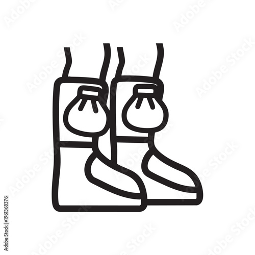 A line drawing depicts recovery boots with ice packs on them.