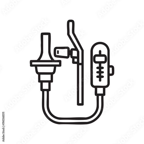Oxygen therapy nasal cannula setup for patient treatment in medical environment indoors.