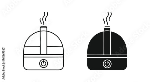 Vector illustration of humidifier icon set, air purifier and diffuser symbols