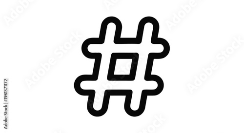 Vector illustration of hashtag symbol icon
