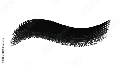 Abstract black brushstroke with a flowing curved and textured design