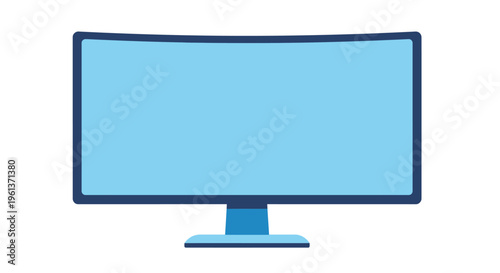 A simple illustration of a modern curved computer monitor