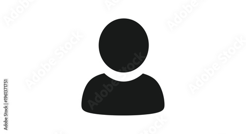 Simple black silhouette of a person s head and shoulders