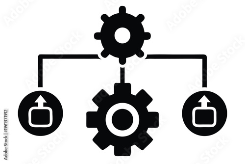 workflow vector icon silhouette