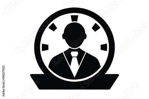 time management vector icon silhouette
